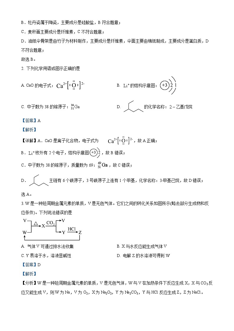 河南省2025年高考综合改革适应性演练（八省联考）化学试题（解析版）第2页