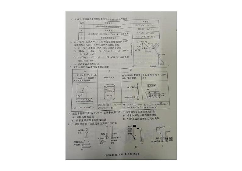 辽宁省点石联考2024-2025学年高二上学期期末考试 化学试卷第2页