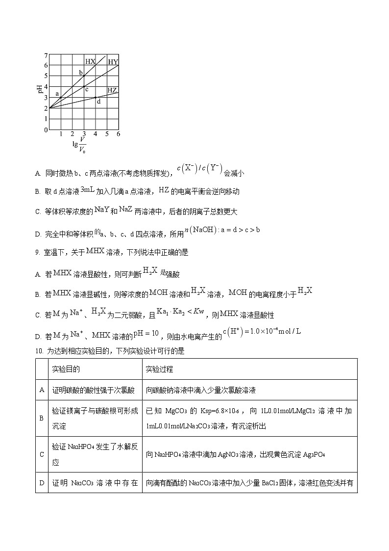 黑龙江省哈尔滨市第九中学校2024-2025学年高二上学期12月月考化学试题（Word版附答案）第3页