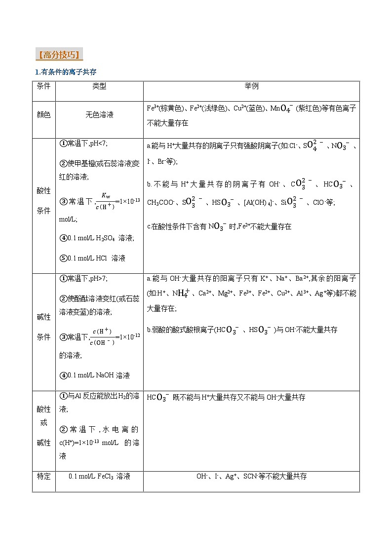 重难点03 反应方程式书写正误判断 离子共存、检验和推断-2025年高考化学 热点 重点 难点 专练（广东专用）（解析版）第2页