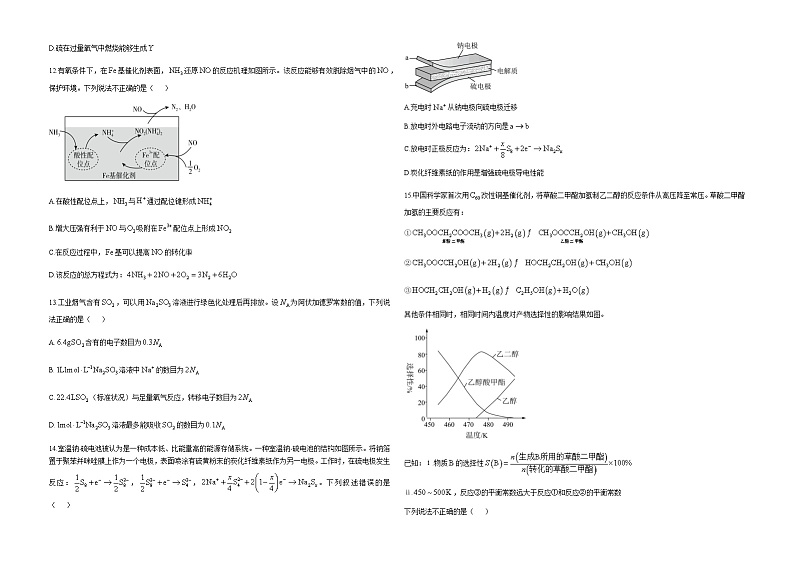 黑龙江省绥化市重点高中2024-2025学年高三上学期期中考试化学试题含答案第3页