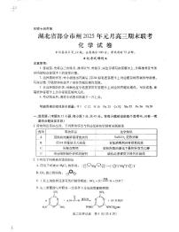 湖北省部分市州2025年元月高三上学期期末联考 化学试题及答案