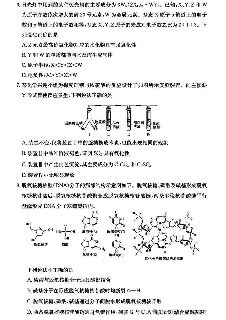 2025届长郡高三上学期12月检测四化学试题第3页