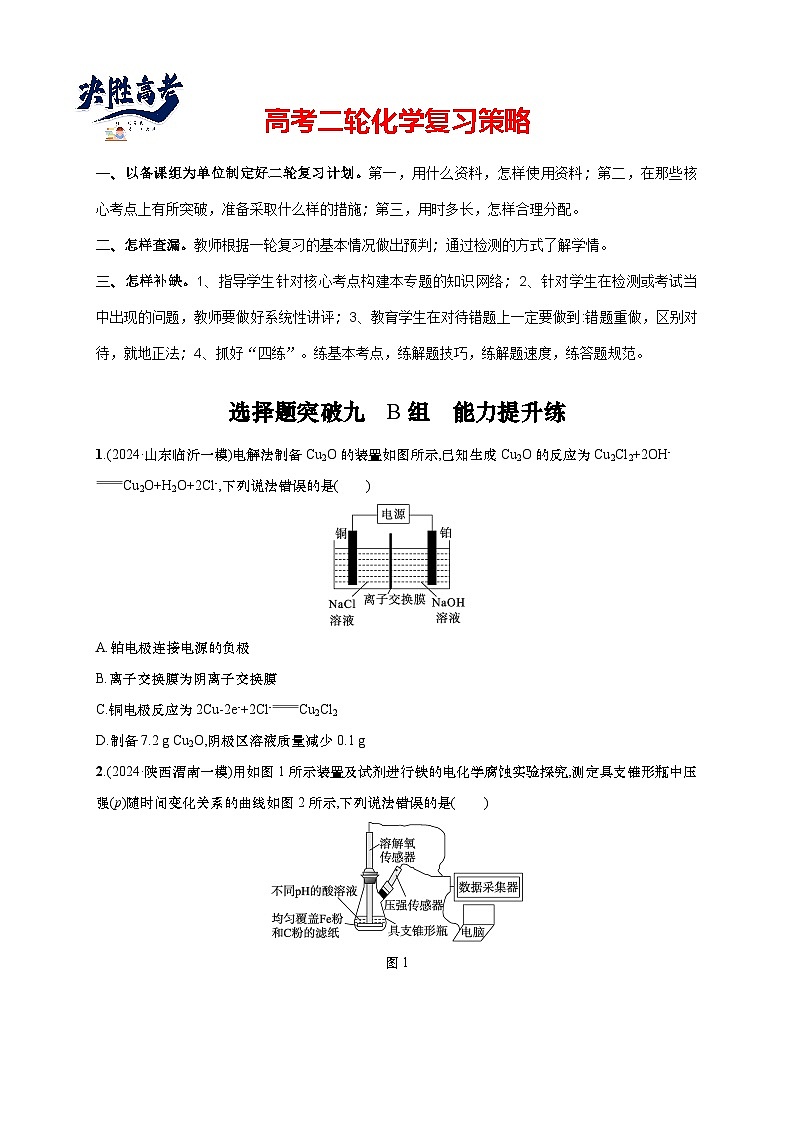 2025年高考化学二轮复习专练 大单元 选择题突破9　B组（通用版，含解析）第1页