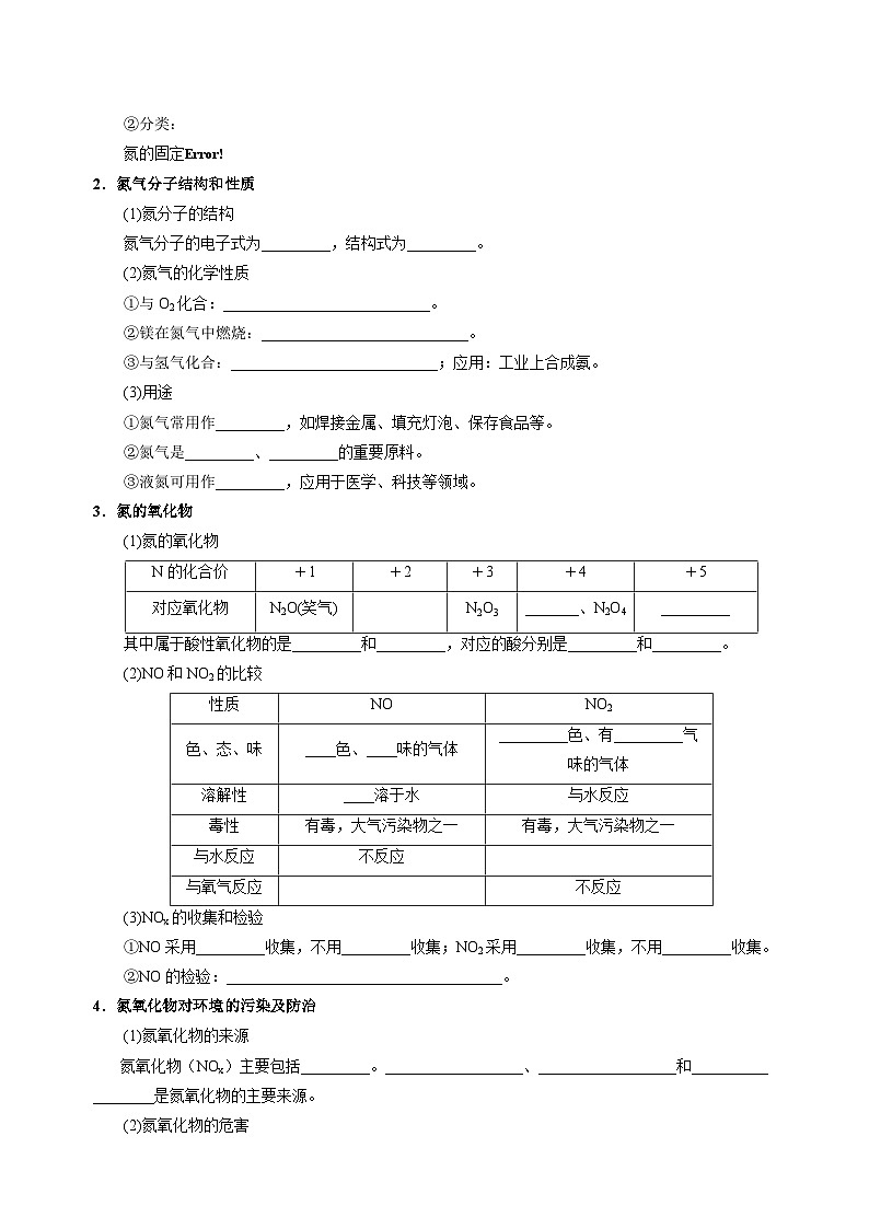 专题11 氮及其重要化合物-2025年高考化学一轮复习知识点（新高考专用）（原卷版）第3页