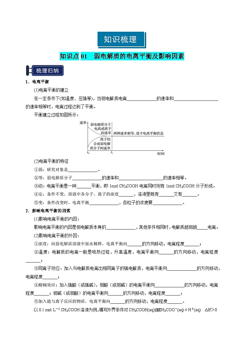 专题21 电离平衡-2025年高考化学一轮复习知识点（新高考专用）（原卷版）第3页