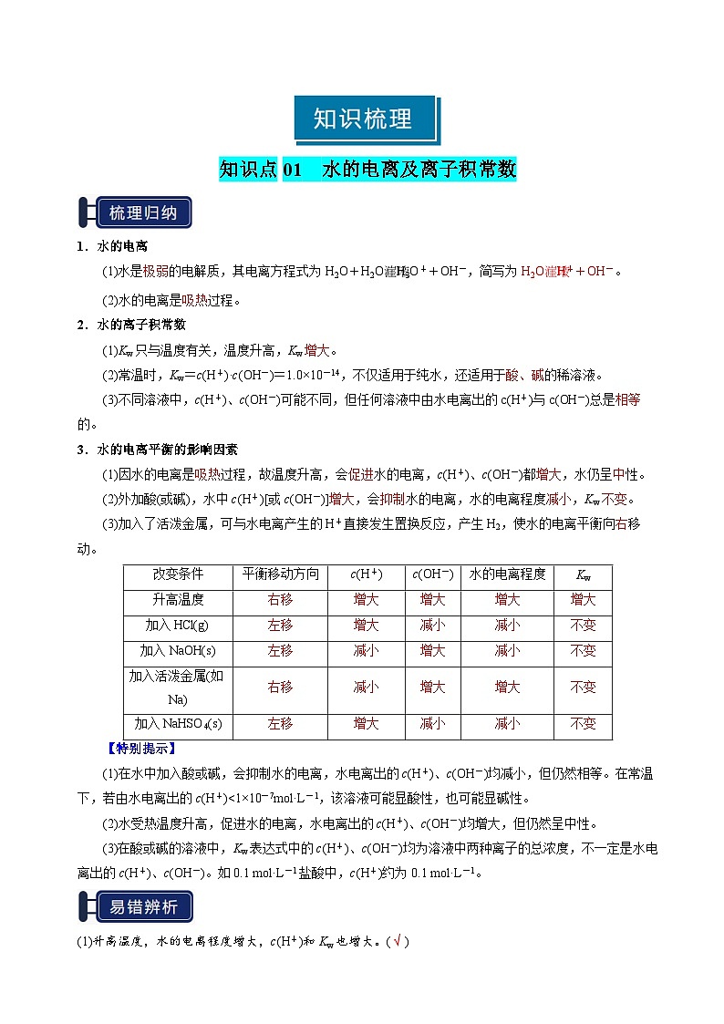 专题22 水的电离及溶液的pH-2025年高考化学一轮复习知识点（新高考专用）（解析版）第3页