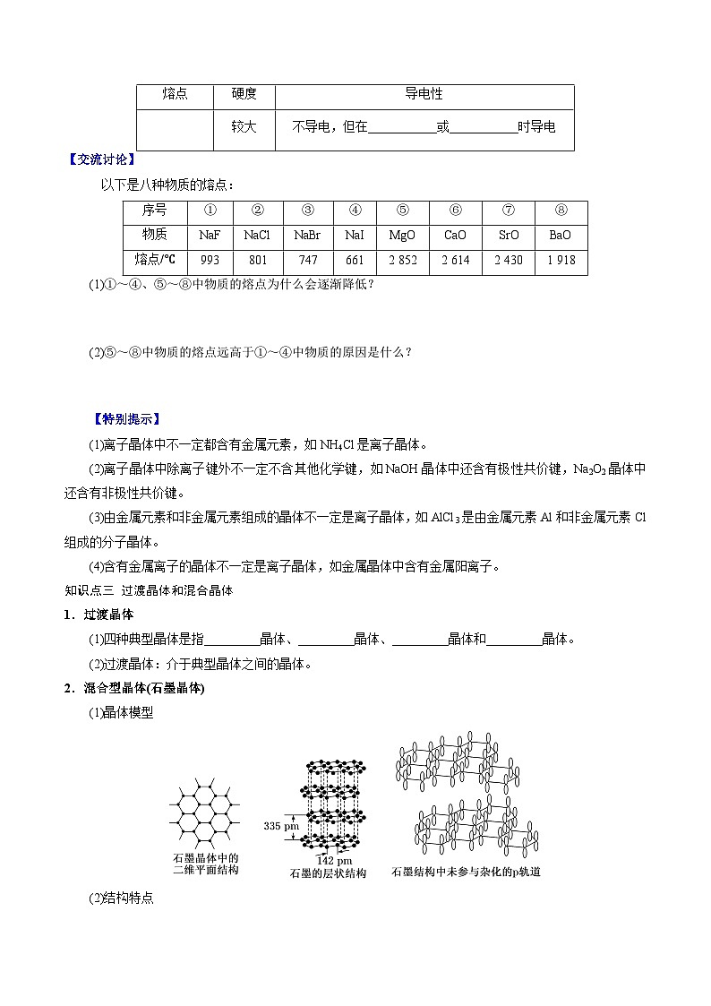 ②寒假预习-第06讲 金属晶体和离子晶体（学生版)-2025年高二化学寒假衔接讲练 (人教版) 第3页