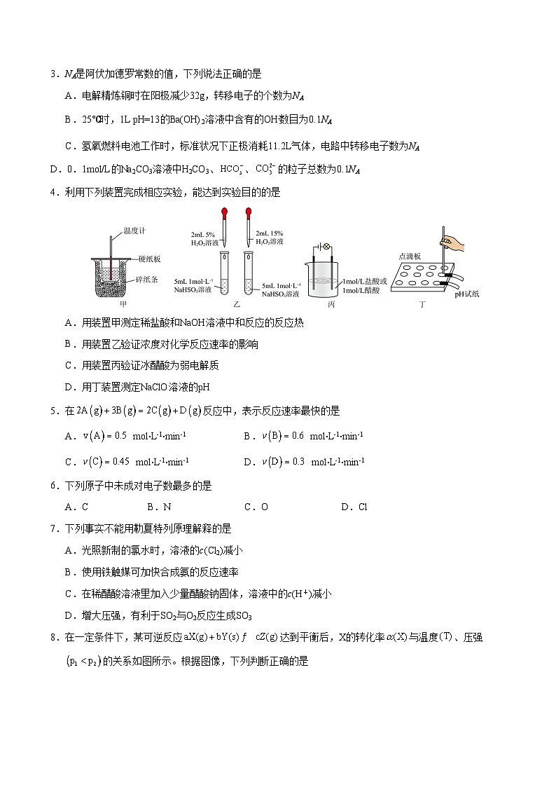 高二化学下学期开学摸底考（考试版）-2025年高二化学寒假衔接讲练 (人教版) 第2页