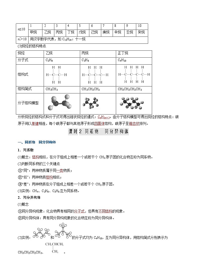 ②寒假预习-第06讲 认识有机化合物（教师版）-2025年高一化学寒假衔接讲练 (人教版) 第3页