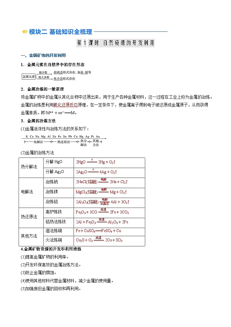 ②寒假预习-第10讲 化学与可持续发展（教师版）-2025年高一化学寒假衔接讲练 (人教版) 第2页