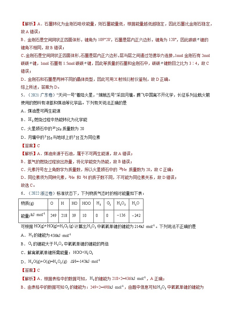 专题06  化学变化中的能量变化和反应机理-三年高考真题（2022-2024）分类汇编第3页