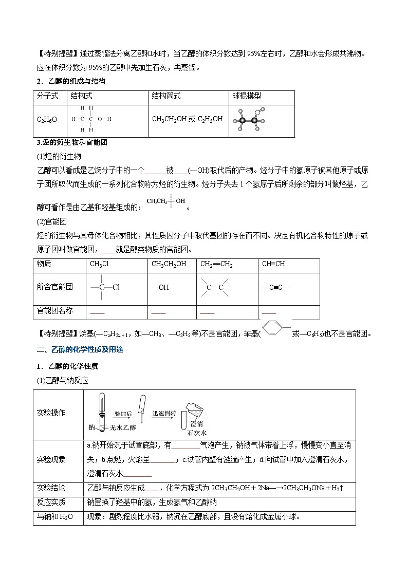 ②寒假预习第08讲 乙醇与乙酸（学生版）-2025年高一化学寒假衔接讲练 (人教版)第2页