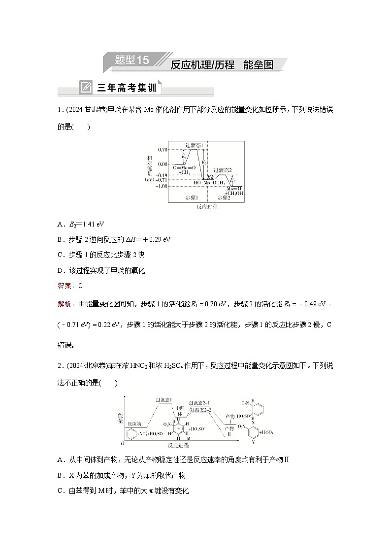 题型15  反应机理历程  能垒图第1页
