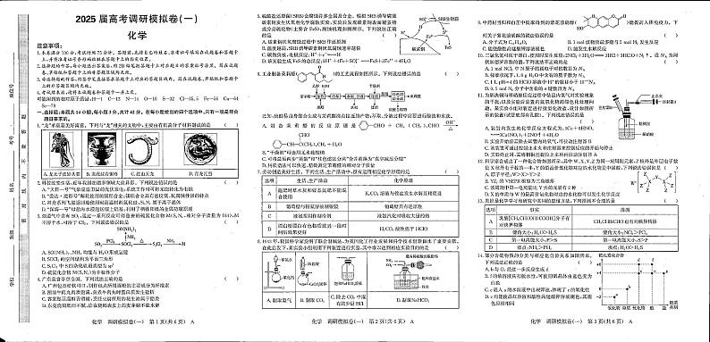 海南省临高县新盈中学2024-2025学年高三上学期1月期末化学试题第1页