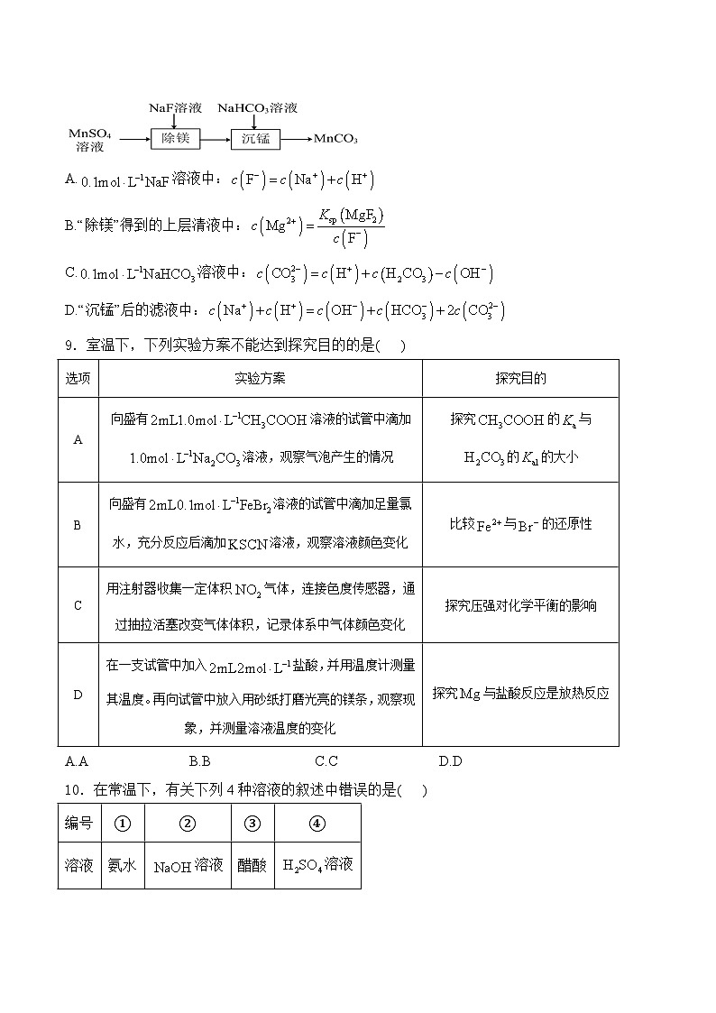 陕西省渭南市尚德中学2024-2025学年高二上学期第二次质量检测化学试卷第3页