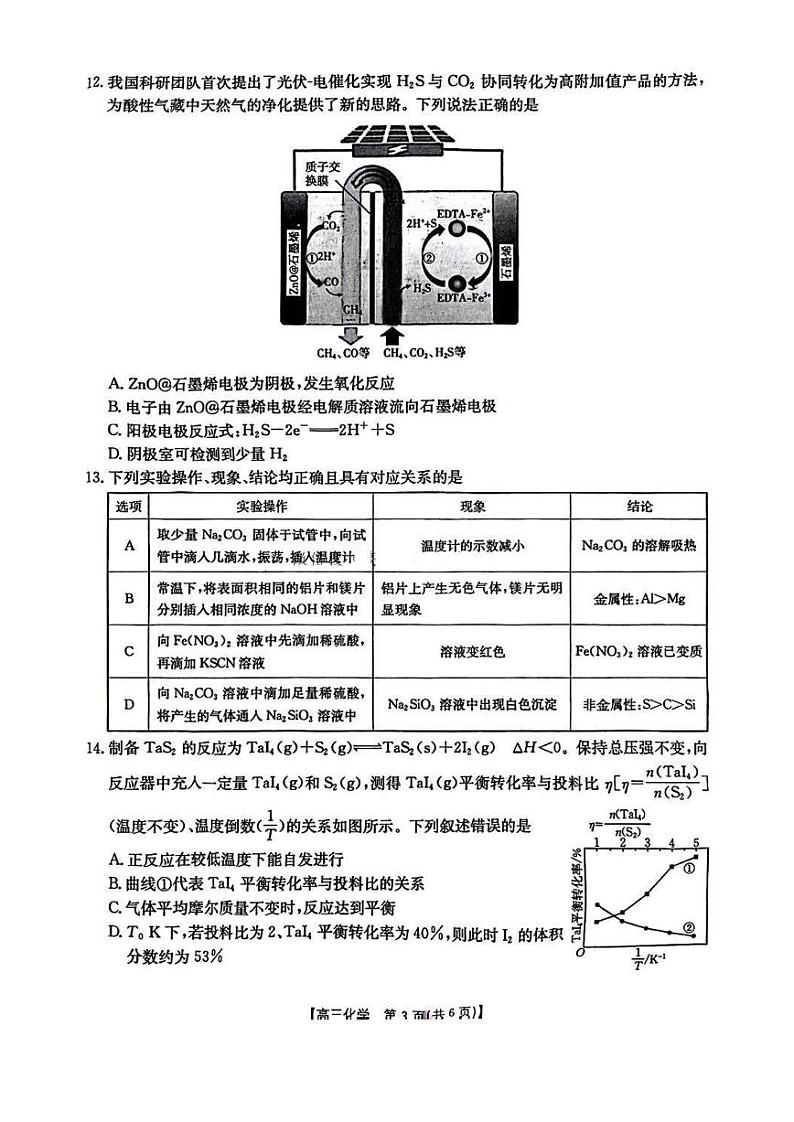 辽宁省部分学校2025届高三上学期1月考-化学试卷+答案第3页
