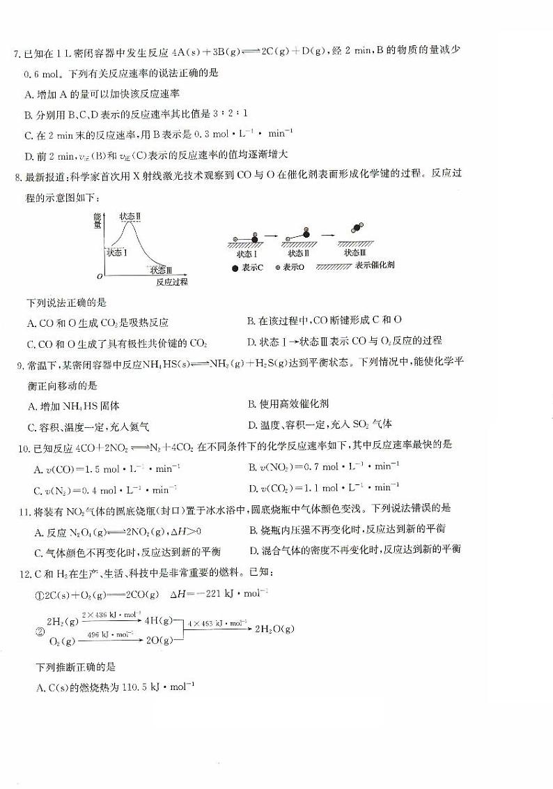 河北省沧州市海孟盐三县2024-2025学年高二上学期12月月考化学试题（PDF版附答案）第2页