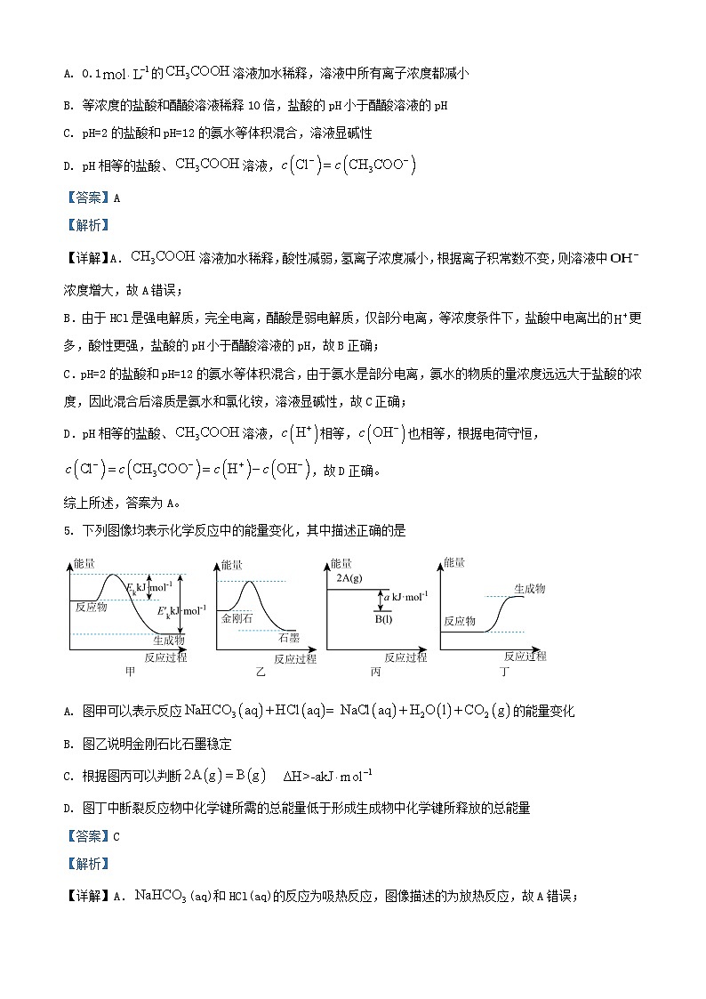江西省2023_2024学年高二化学上学期12月联考试卷含解析第3页