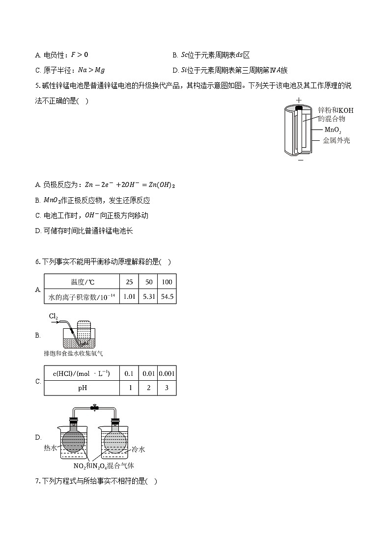 2024-2025学年北京市朝阳区高二（上）期末化学试卷（含解析）第2页