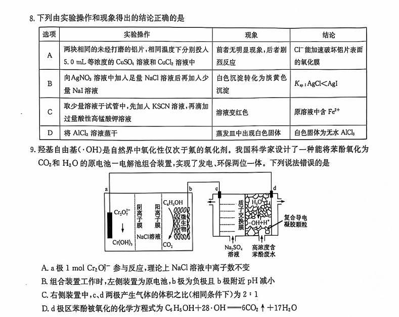 2025九师联盟高三（上）12月质量检测化学试题及答案第2页