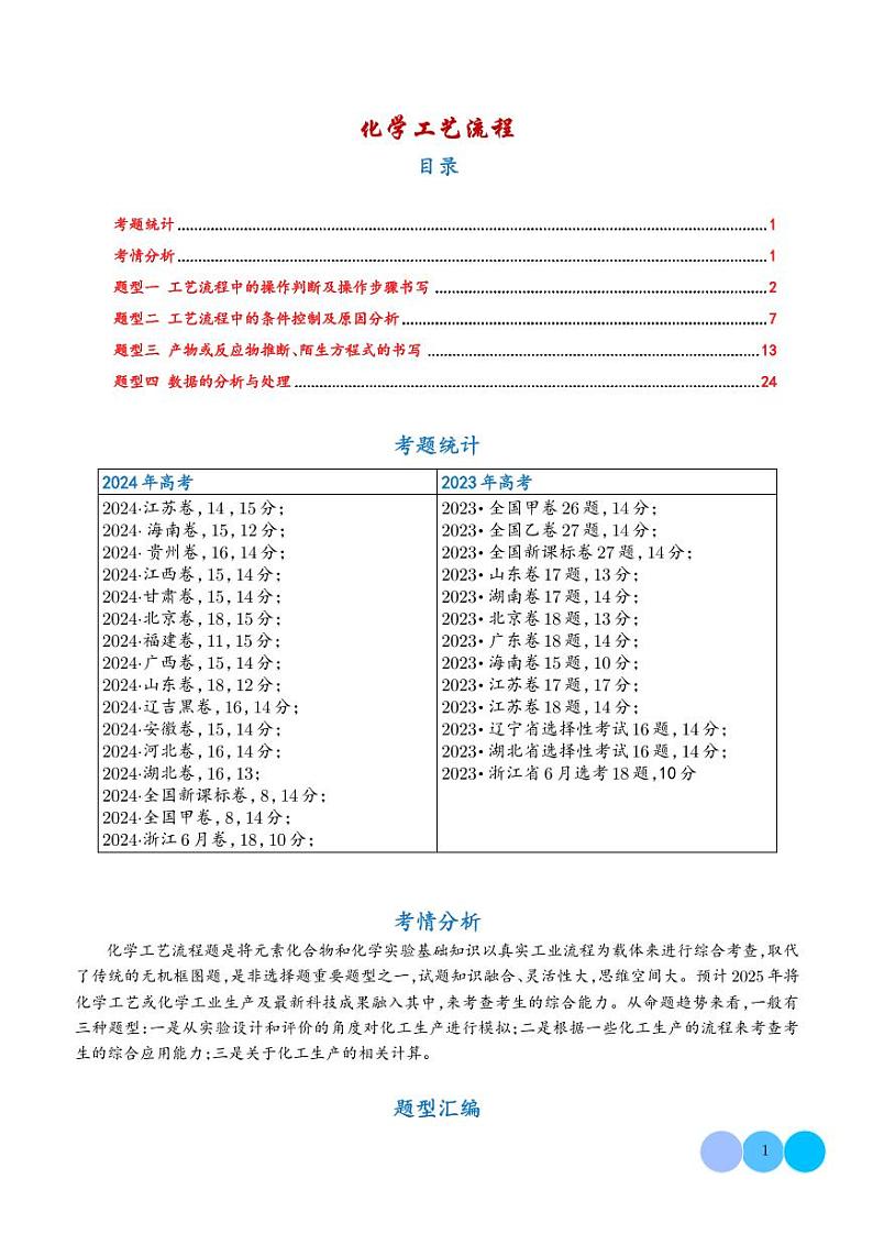 化学工艺流程（学生版）第1页
