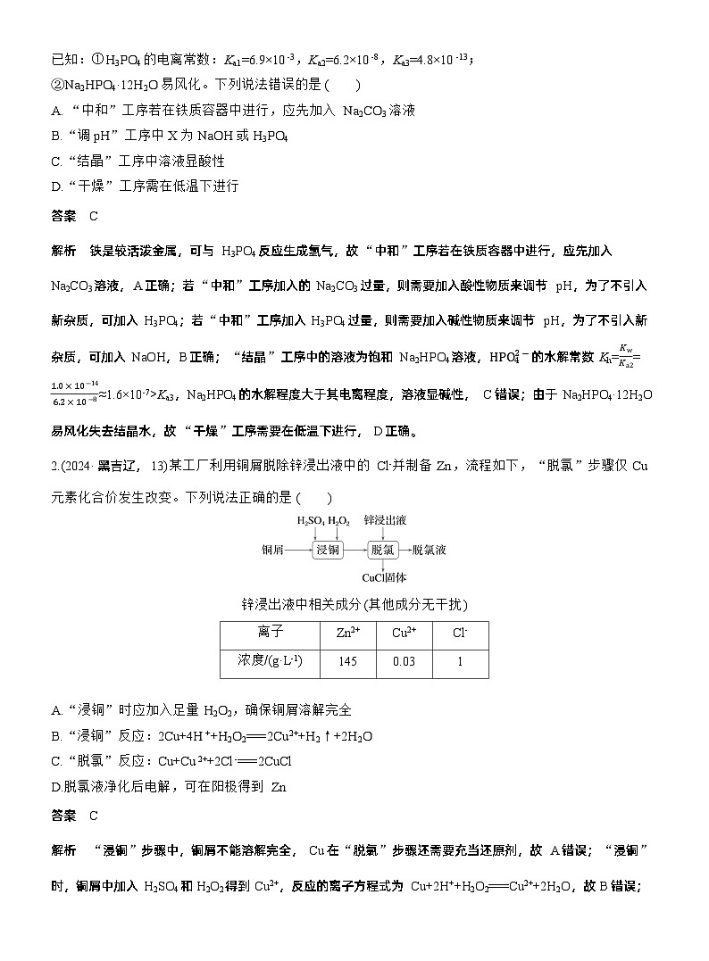 专题二　选择题专攻3　无机化工微流程--2025年高考化学大二轮专题复习（教师版）第2页
