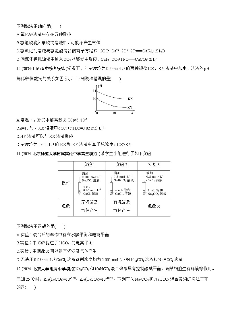 专题六　选择题专攻1　电离平衡、水解平衡及沉淀溶解平衡的分析应用--2025年高考化学大二轮专题复习（专练）第3页
