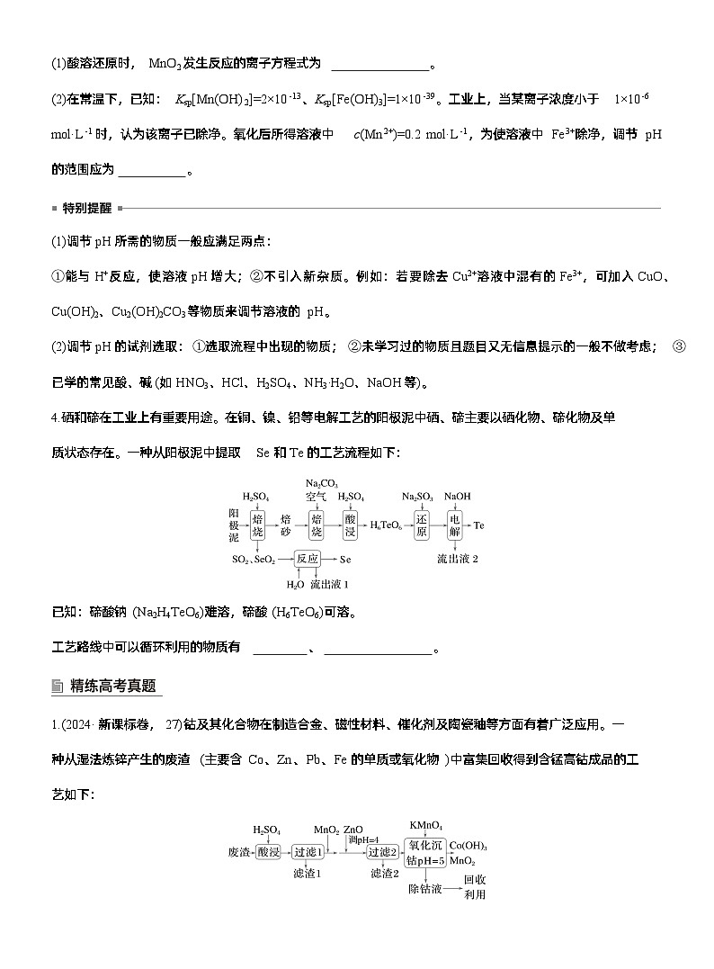 专题六　主观题突破2　化工生产中物质转化条件的控制--2025年高考化学大二轮专题复习（学生版）第3页