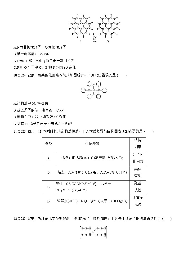 专题三　选择题专攻1　物质结构与性质应用推理集训--2025年高考化学大二轮专题复习（学生版）第3页