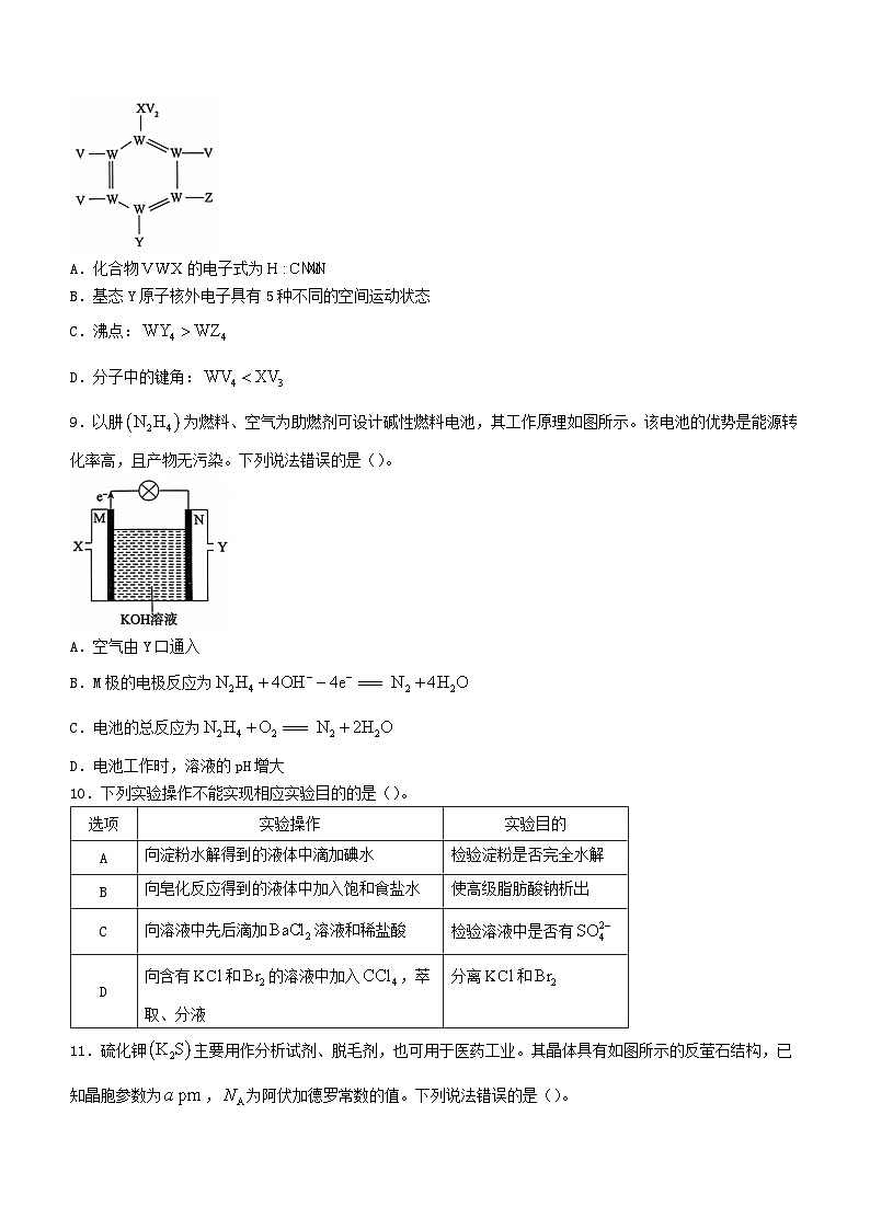 河北省沧州市2023_2024学年高三化学上学期12月月考试题含解析第3页