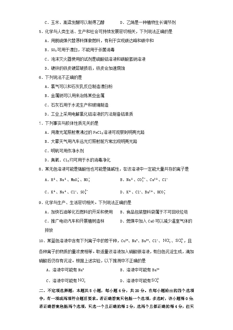 河南省周口市2023_2024学年高一化学上学期12月月考试题含解析第2页