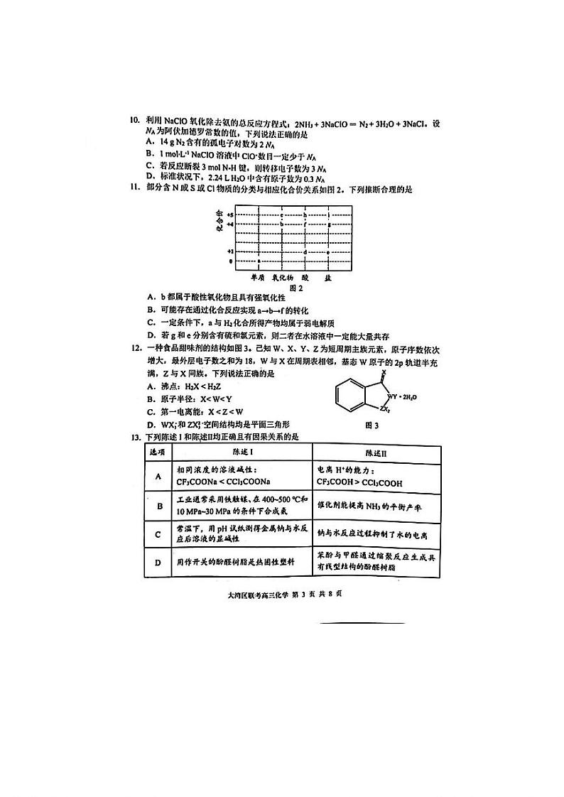 广东省大湾区2025届高三高考模拟第一次模拟-化学试卷+答案第3页