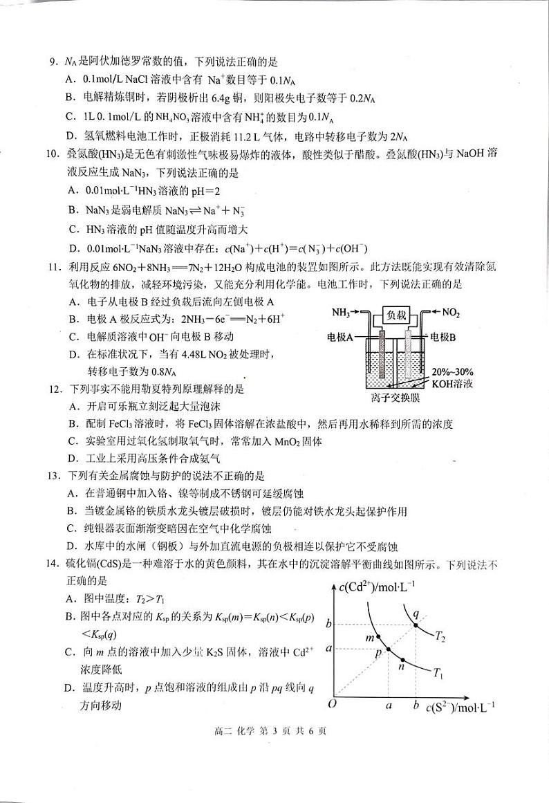广西市河池市十校教学体2024-2025学年高二上学期1月期末化学试题第3页