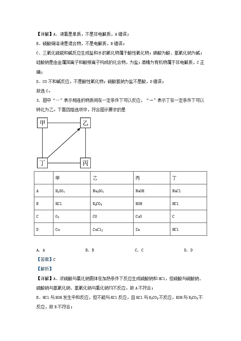 安徽省安庆市2023_2024学年高一化学上学期10月月考试题含解析第2页