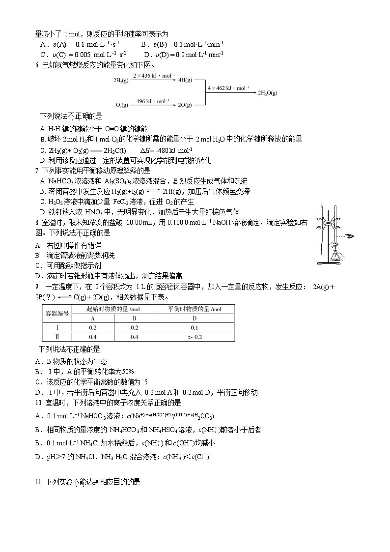 2025北京海淀高二上学期期末化学试卷和参考答案第2页