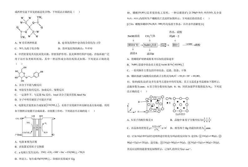 湖南省衡阳市衡阳县第四中学2025届高三上学期期末考试-化学试卷+含答案第2页
