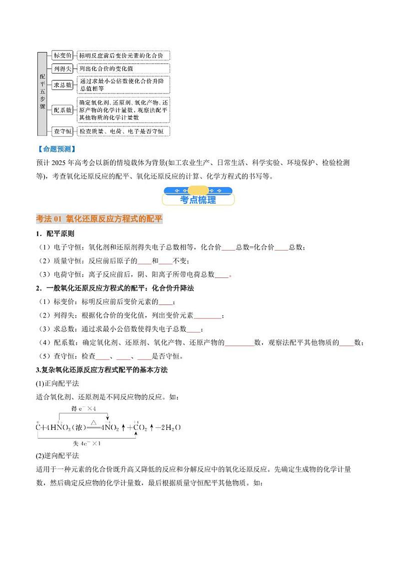 考点05  氧化还原反应方程式的配平和计算（核心考点精讲精练）-备战2025年高考化学一轮复习考点帮（新高考通用）（学生版）第2页