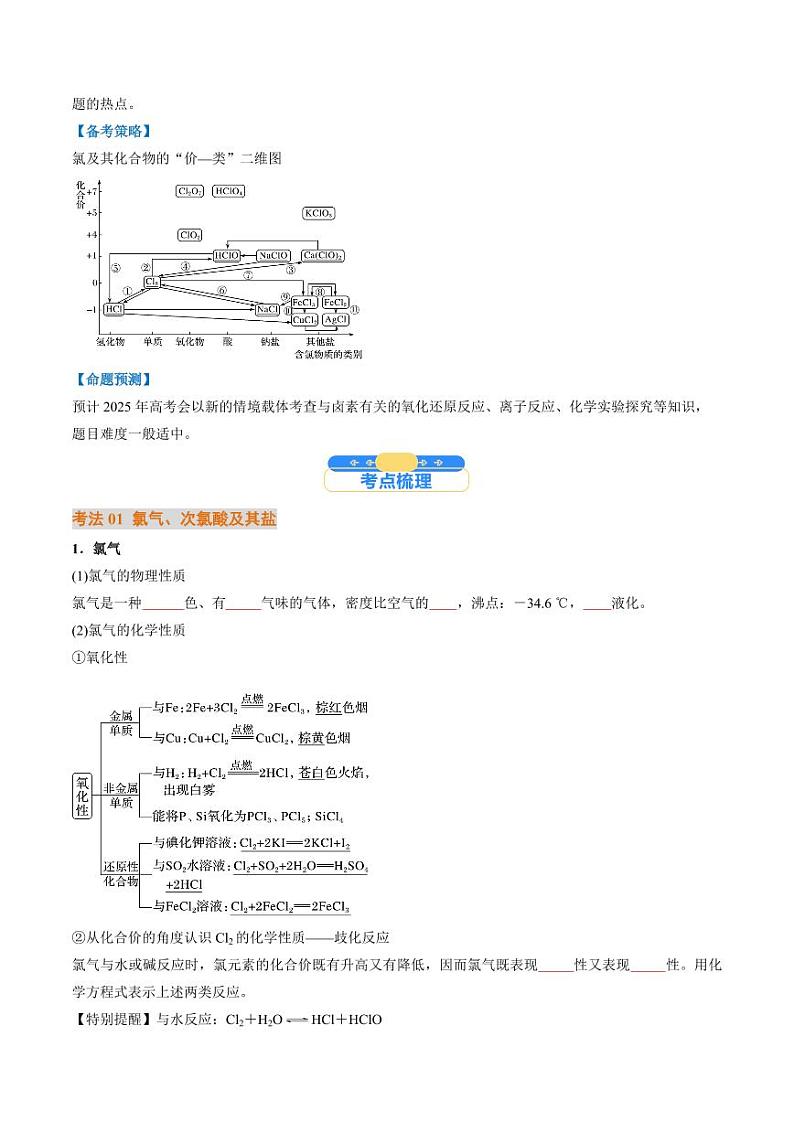 考点13  氯及其化合物（核心考点精讲精练）-备战2025年高考化学一轮复习考点帮（新高考通用）（学生版）第2页
