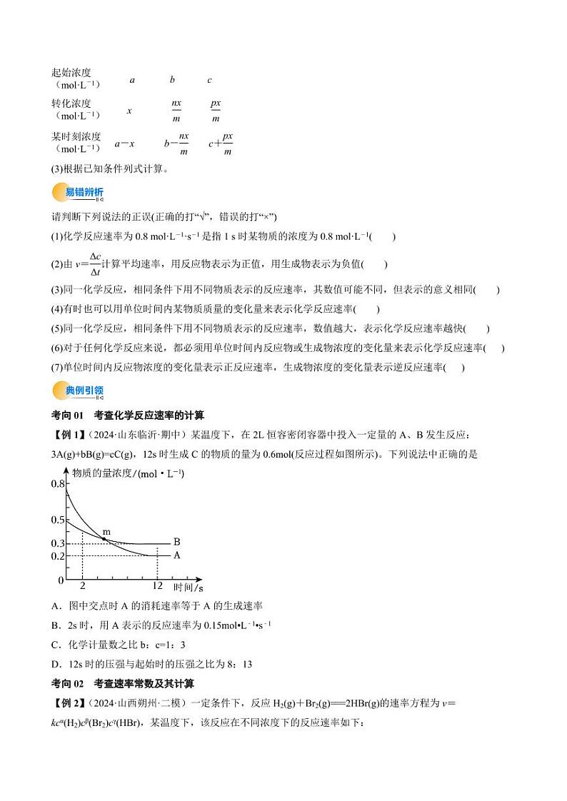 考点25 化学反应速率及其影响因素（核心考点精讲精练）-备战2025年高考化学一轮复习考点帮（新高考通用）（学生版）第3页