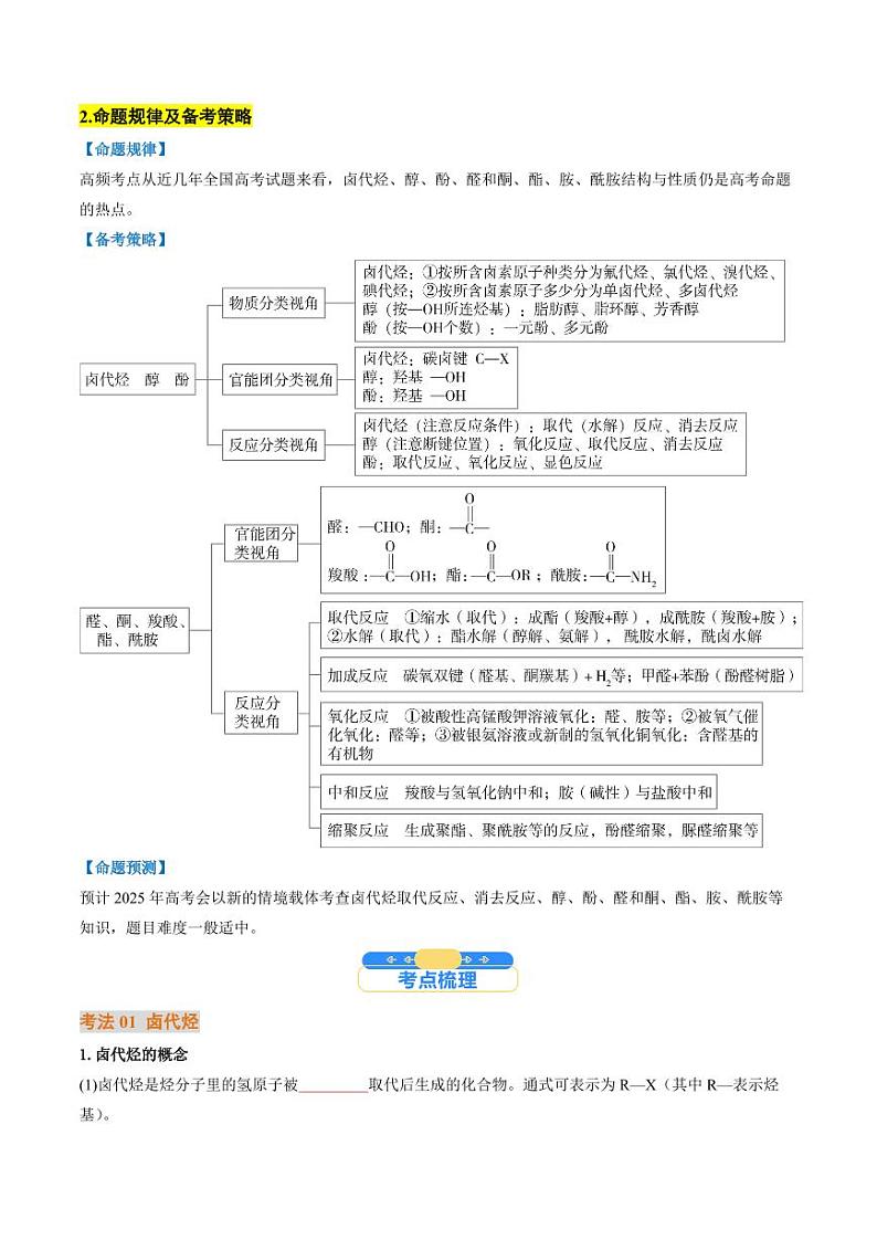 考点36 烃的衍生物（核心考点精讲精练）-备战2025年高考化学一轮复习考点帮（新高考通用）（学生版）第2页