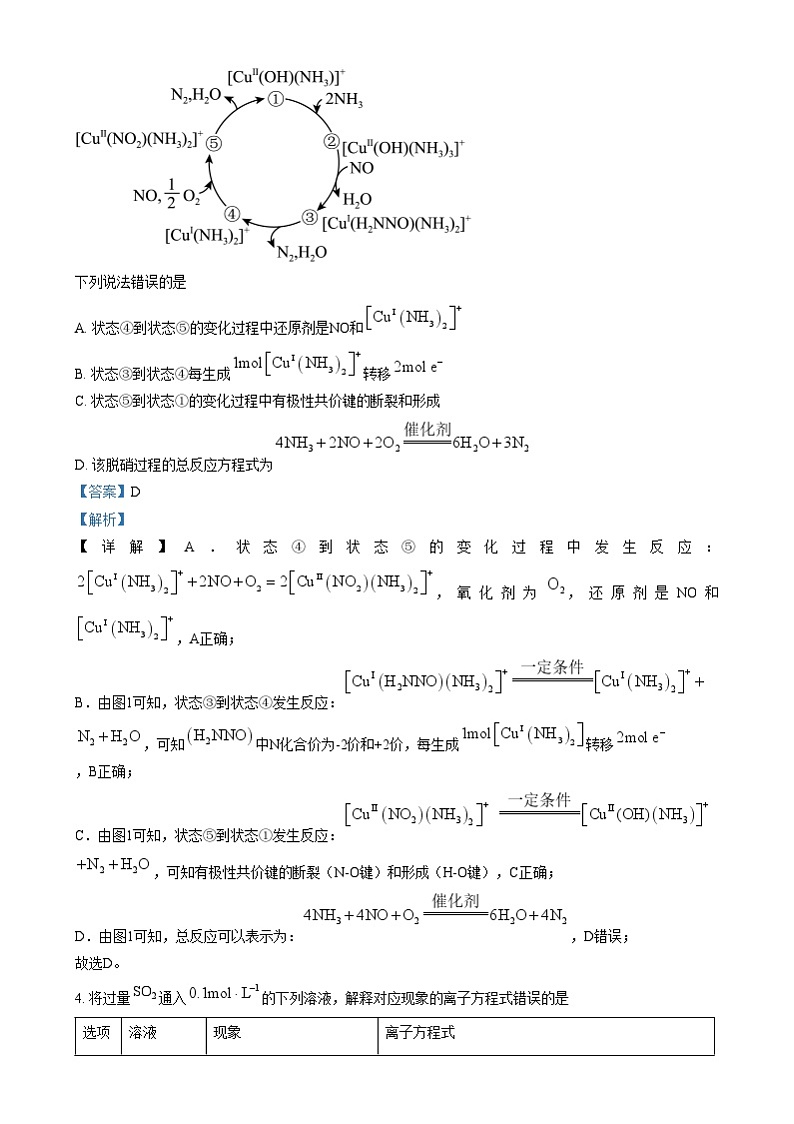 安徽省示范高中培优联盟2024-2025学年高二上学期冬季联赛 化学试题  Word版含解析第3页