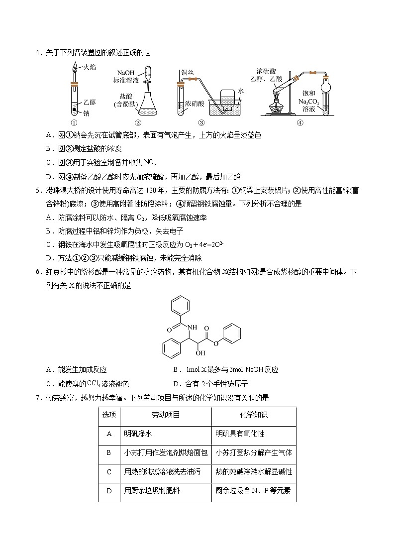 【开学摸底考】2024-2025学年春季期高三下学期化学（广东卷）（考试版A4）第2页