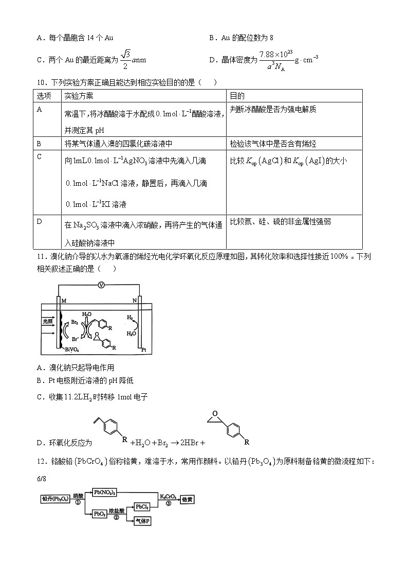 广西七市联考2025届高三上学期毕业班摸底测试化学试卷（含解析）第3页