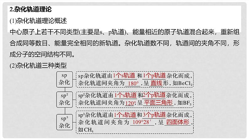 第31讲 价层电子对互斥模型、杂化轨道理论及应用 2024高考化学一轮复习高频考点精讲（新教材新高考） 课件第8页