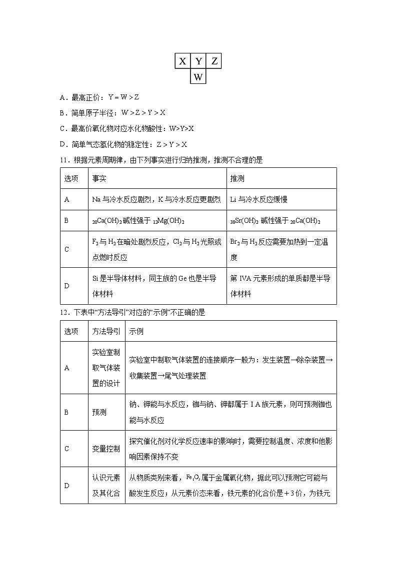 2024~2025学年山西省运城市八校高一上联考月考测试化学试卷第3页