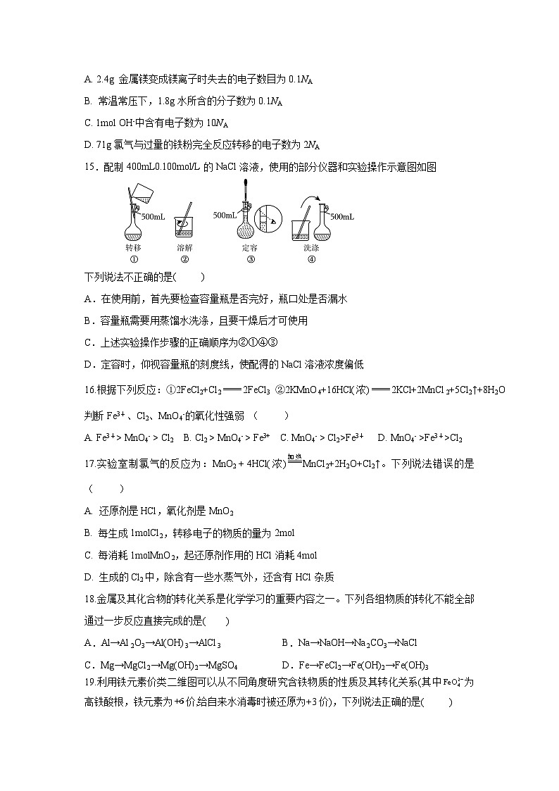 黑龙江省牡丹江市普通高中协同发展共同体第四子共同体2024-2025学年度第一学期高一年级期末考试化学试卷第3页