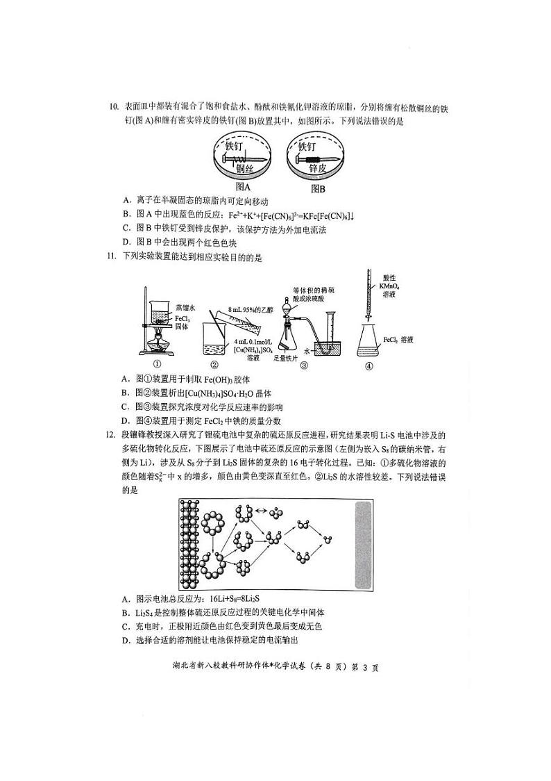 湖北新八校2025届高三下学期2月联考化学试卷+答案第3页