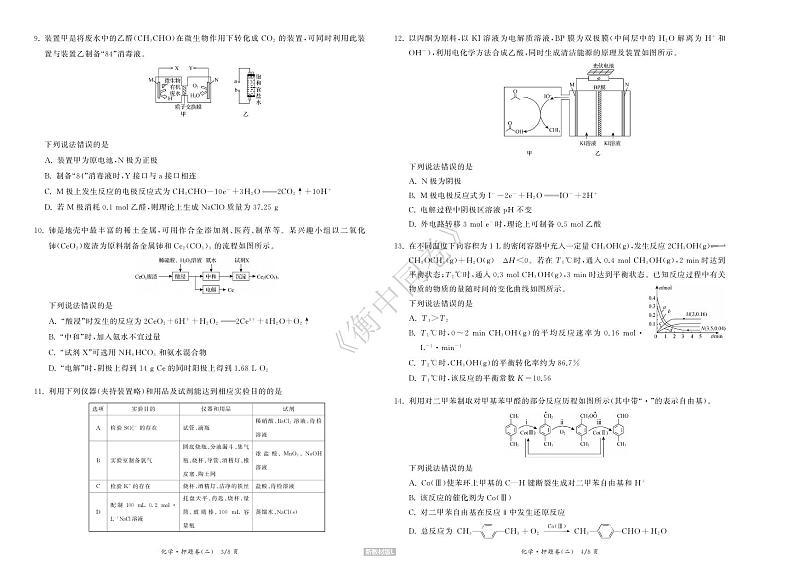 化学丨衡中同卷2024届高考押题卷（二）化学试卷及答案第2页