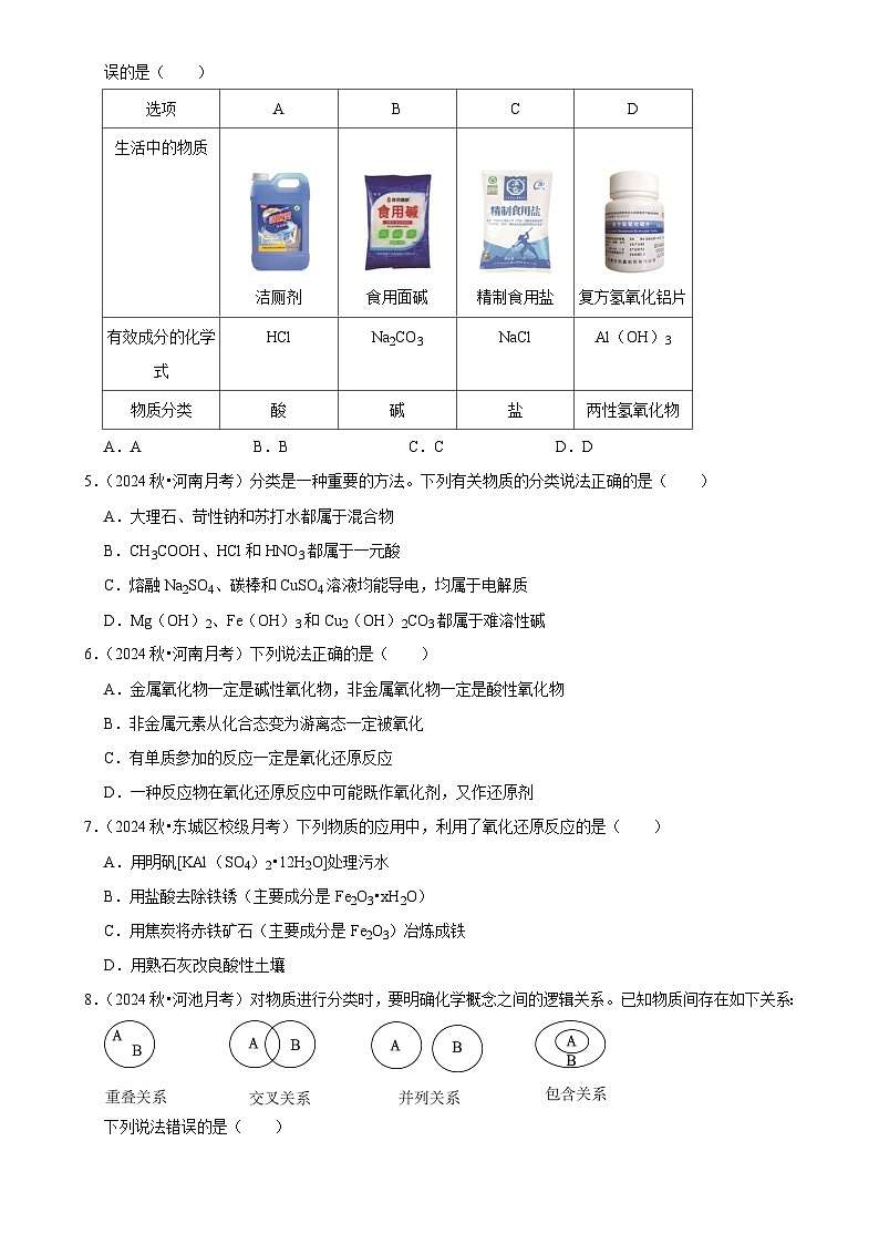 2025高考化学解密之考点篇试题 物质的组成、性质和分类（Word版附解析）第2页